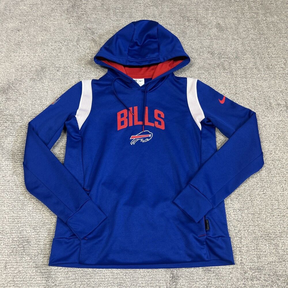 Nike Buffalo Bills Hoodie Womens Small Therma Fit Blue Sweatshirt NFL On-Field